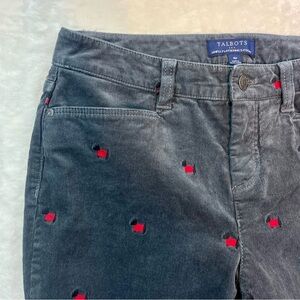 Talbots Pants 4P Simply Flattering 5Pocket Corduroy Scottish Terrier Scottie Dog